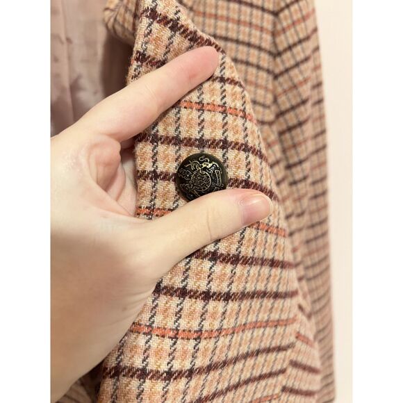 Talbots Classic Shetland Wool Blazer 2 Button in Pink Plaid Size Plus 16W - Picture 6 of 10